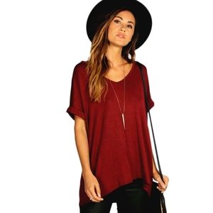 3 pack Boyfriend v neck t-shirts with cuff sleeves
